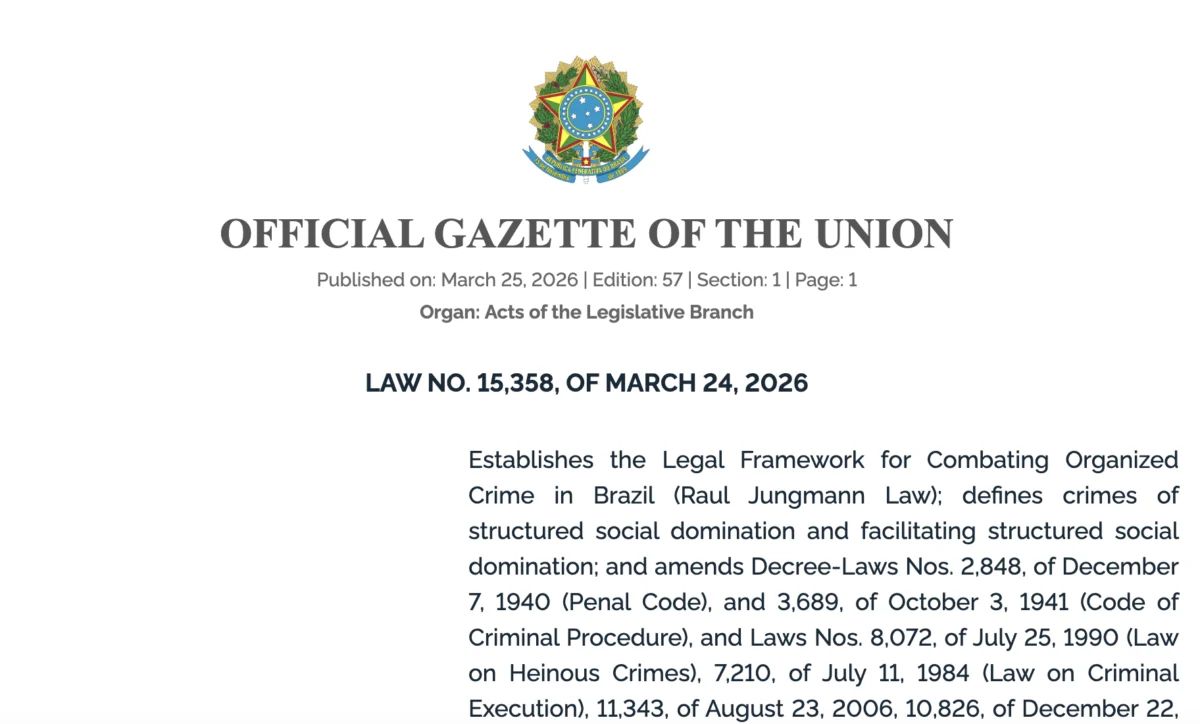 Brazil Passes Law Authorizing Use of Confiscated Cryptocurrency to Fund Public Security