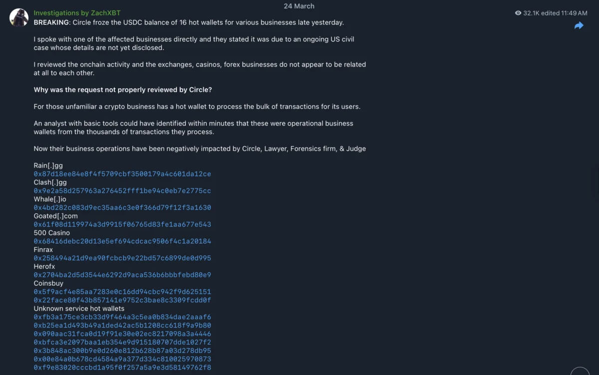 Circle Faces Scrutiny After Allegedly Wrongfully Freezing 16 USDC Wallets Tied to Sealed U.S. Civil Case