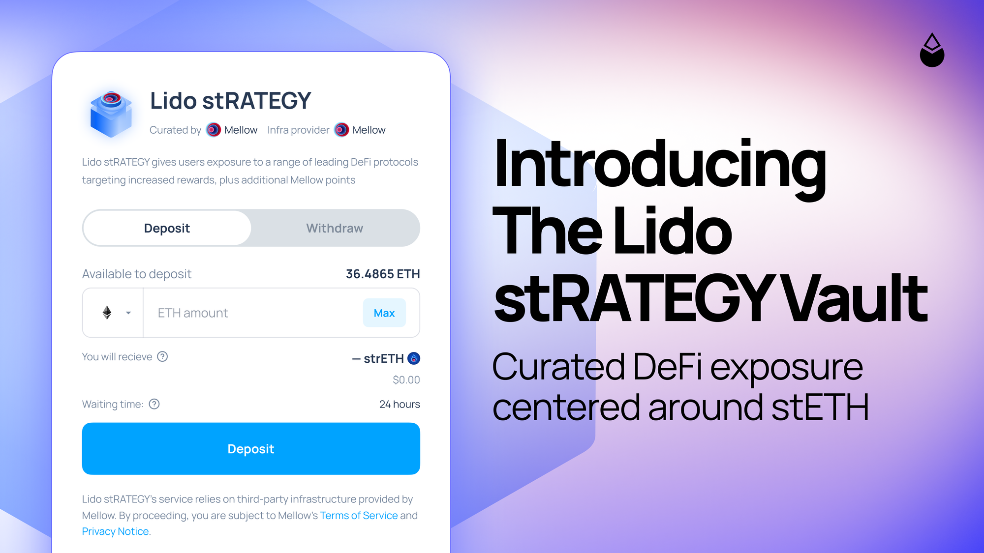 Lido Launches stRATEGY Vault on Earn Platform, Offering Diversified stETH DeFi Exposure and Mellow Points