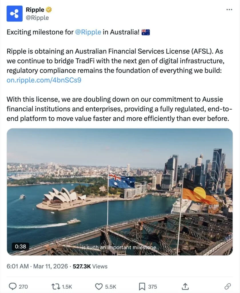 Ripple Plans to Acquire BC Payments to Secure Australian Financial License
