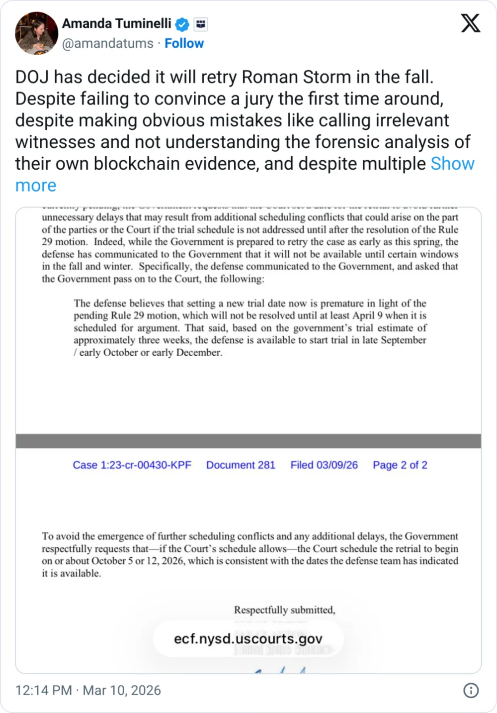 US Prosecutors Seek Retrial of Tornado Cash Co-Founder Roman Storm Following Deadlocked Jury on Money Laundering and Sanctions Charges.