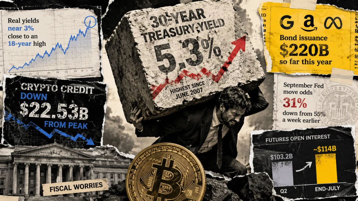 Bitcoin Faces Historic Yield Pressure as 30-Year Treasuries Hit 19-Year High and Crypto Credit Shrinks