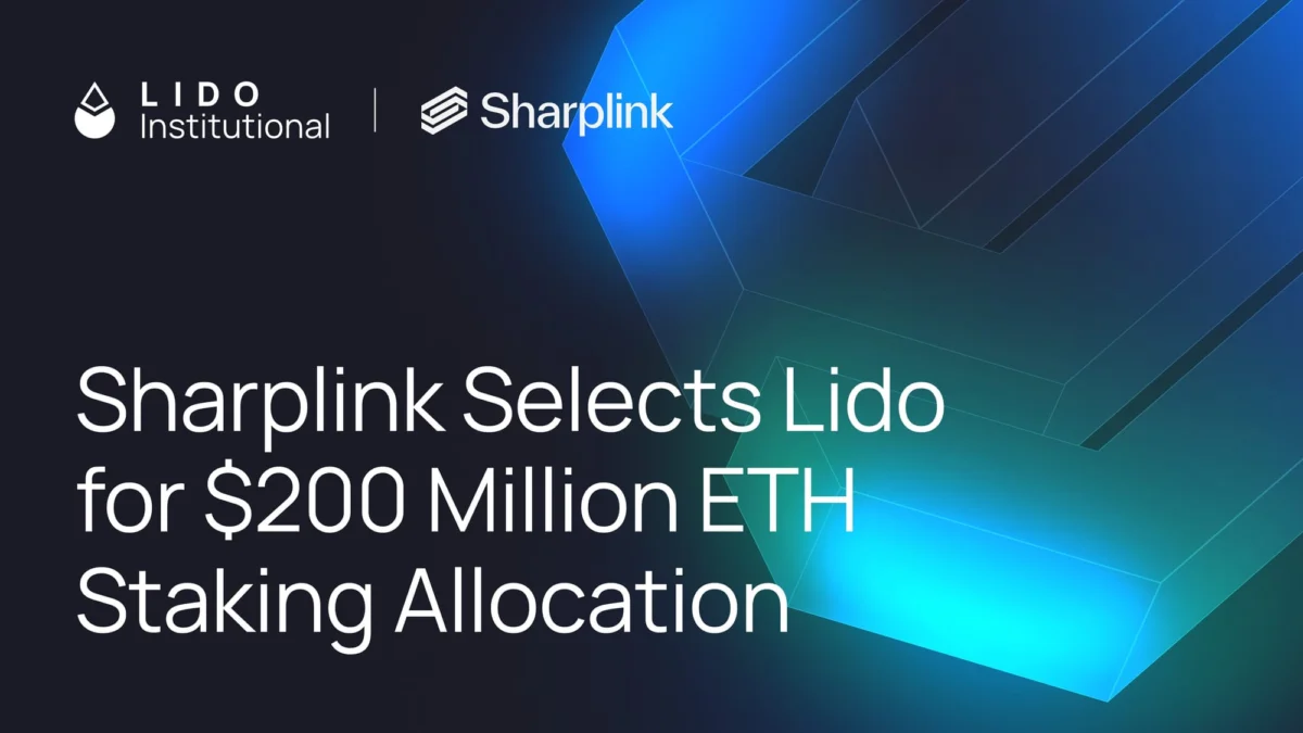Sharplink Deploys $200 Million ETH Treasury into Lido’s Liquid Staking Protocol, Custodied by Anchorage Digital