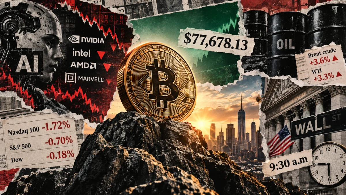 Bitcoin Holds Above $77,000 as AI Hardware Selloff and Rising Energy Costs Pressure Global Markets
