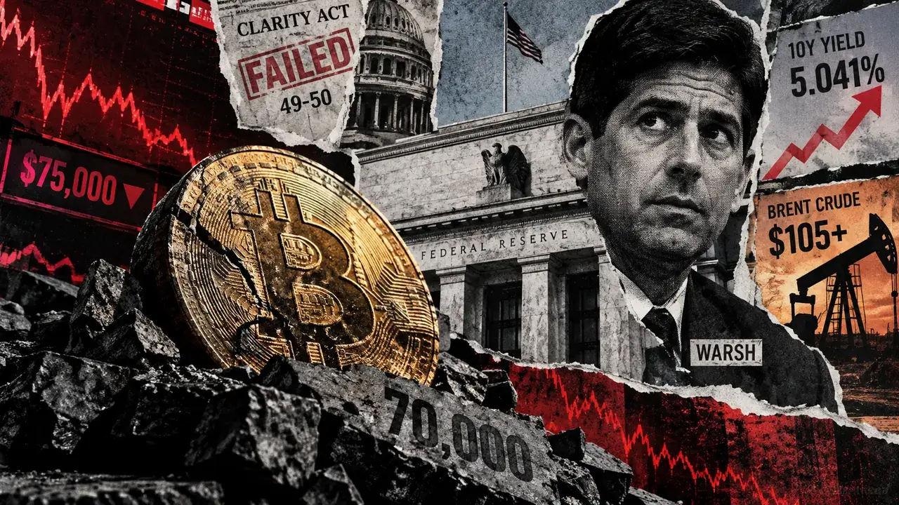 Bitcoin Plummets Below $75,000 as CLARITY Act Fails in Senate Amid Surging Treasury Yields and Global Macroeconomic Pressure