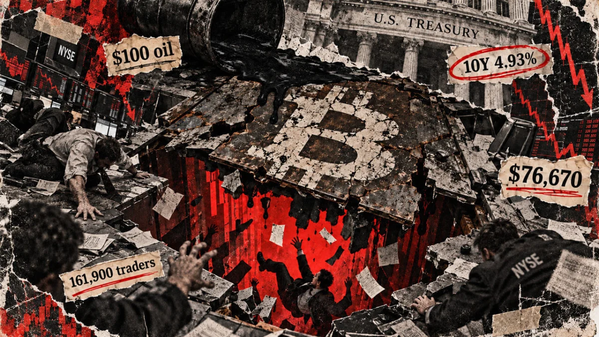 Bitcoin Slumps Below 77000 as Oil Surge and Treasury Yield Spike Fuel Fears of Impending Federal Reserve Rate Hike