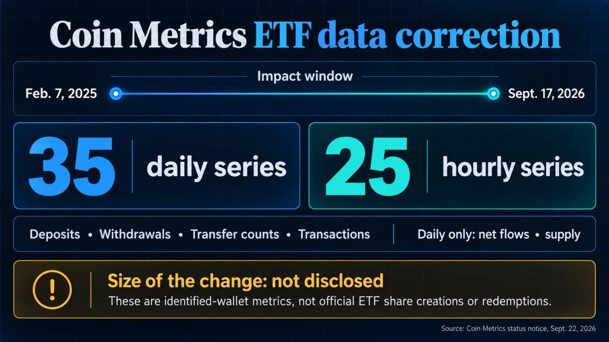 Coin Metrics Revises 19 Months of Bitcoin ETF Wallet Data Amidst Data Uncertainty