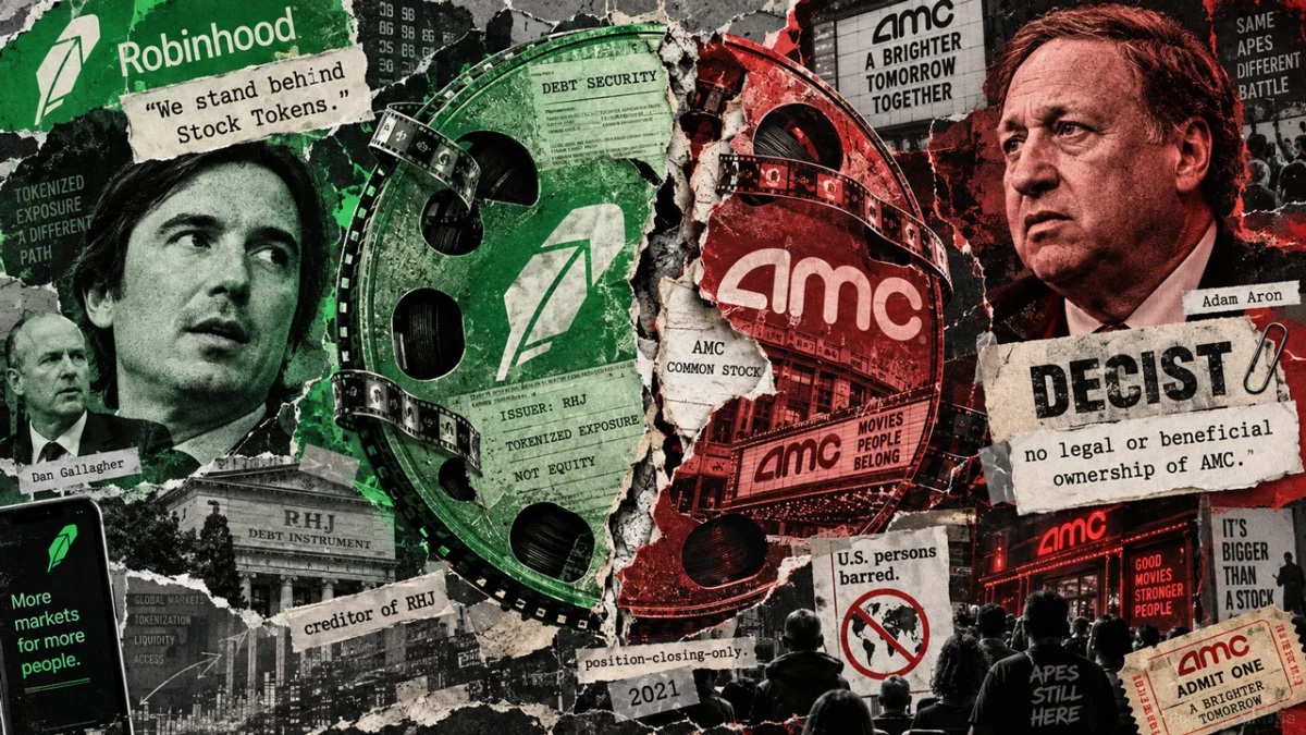 Robinhood and AMC Clash Over Novel Stock Token, Igniting New Crypto and Meme Stock Battleground