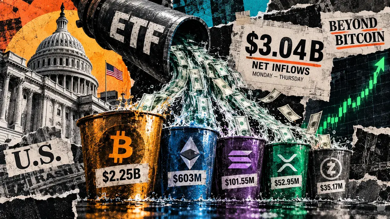 US Crypto ETF Inflows Surge Past 3 Billion Dollars as Investor Interest Diversifies into Ethereum and Altcoin Products